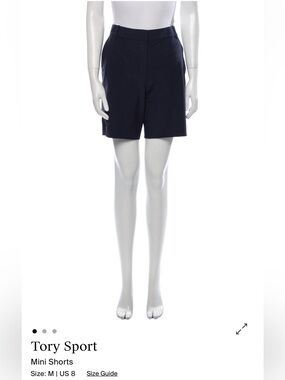 Tory Sport Navy High-Rise Tailored Shorts